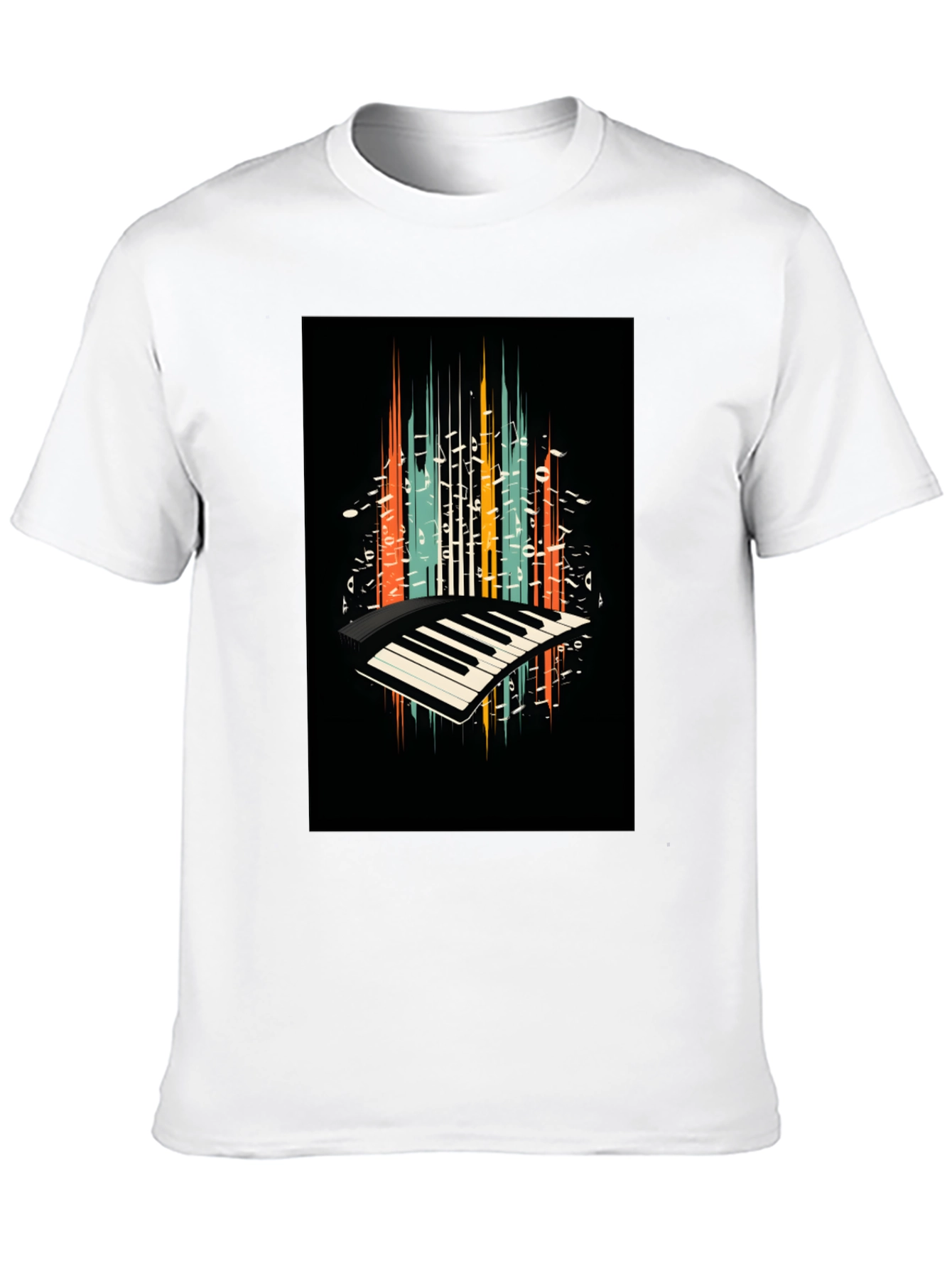 Retro Piano Keys Graphic Tee - Music Lover T-Shirt