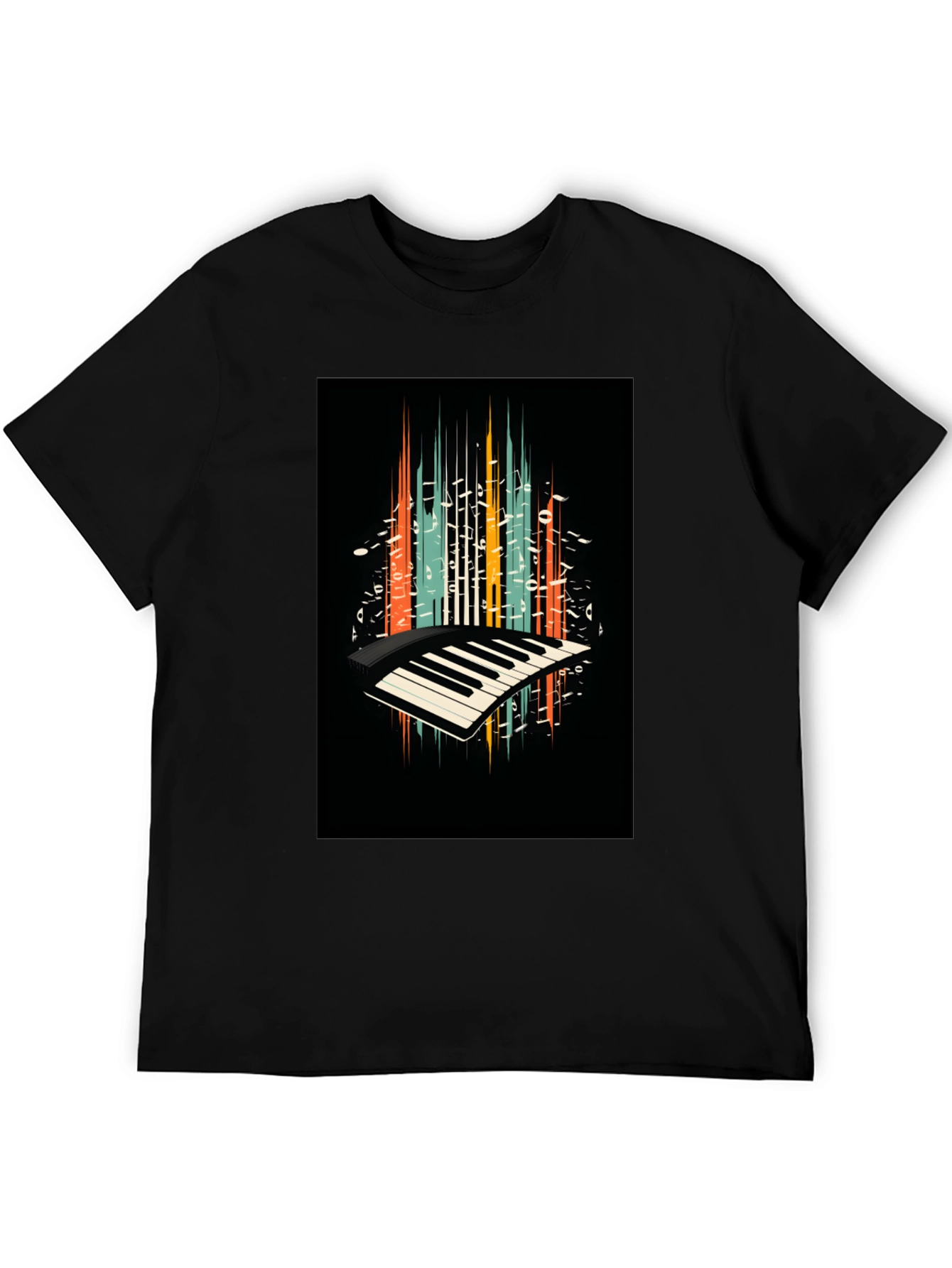 Retro Piano Keys Graphic Tee - Music Lover T-Shirt