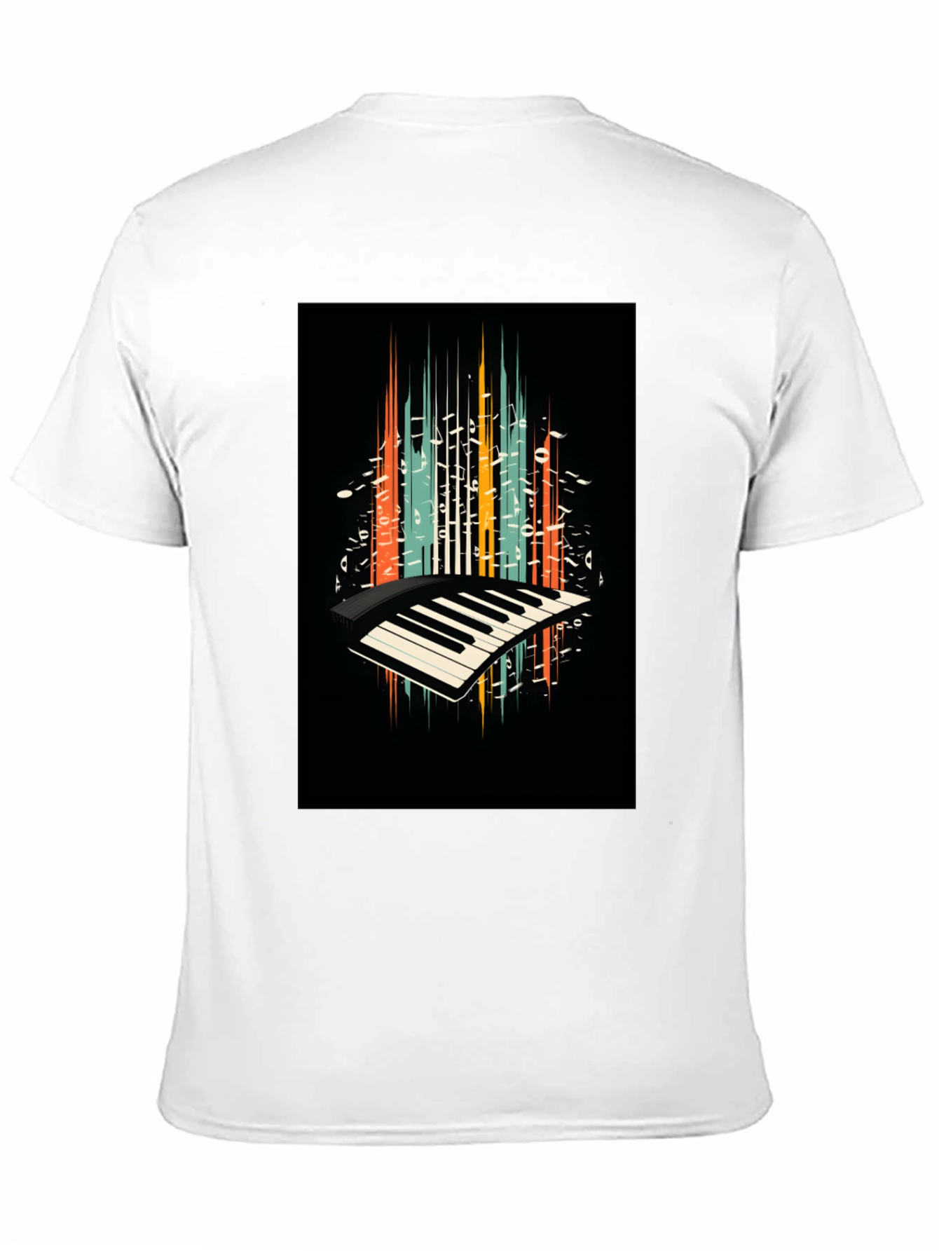 Retro Piano Keys Graphic Tee - Music Lover T-Shirt