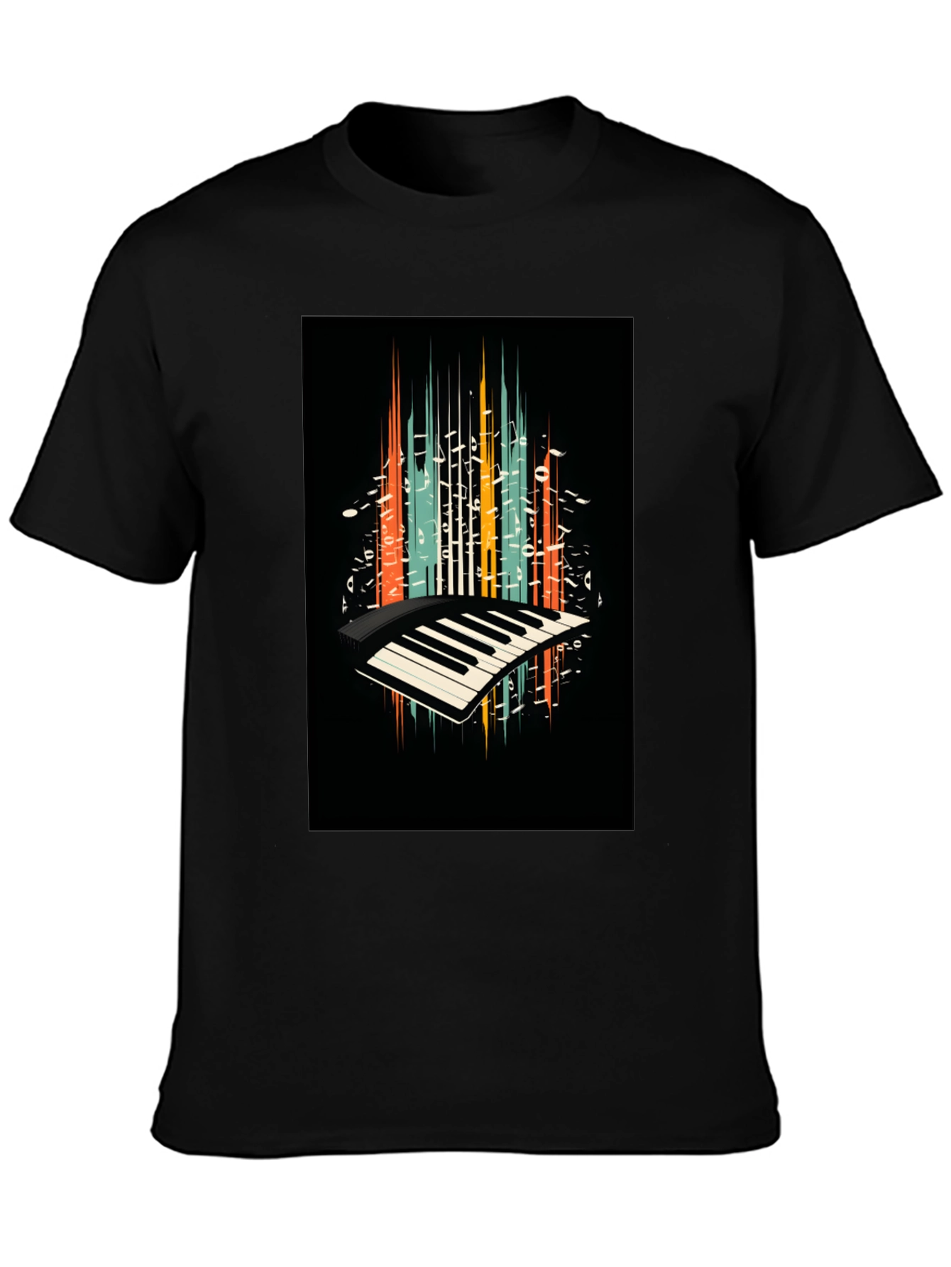 Retro Piano Keys Graphic Tee - Music Lover T-Shirt