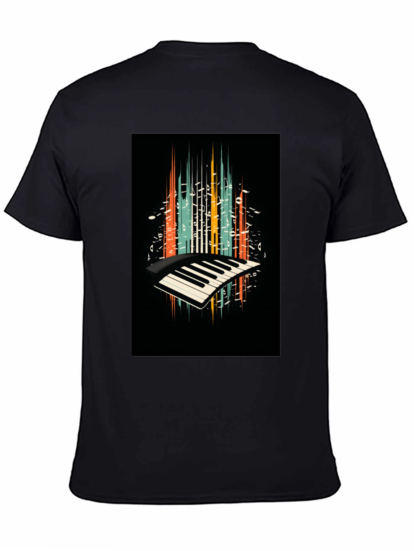 Retro Piano Keys Graphic Tee - Music Lover T-Shirt