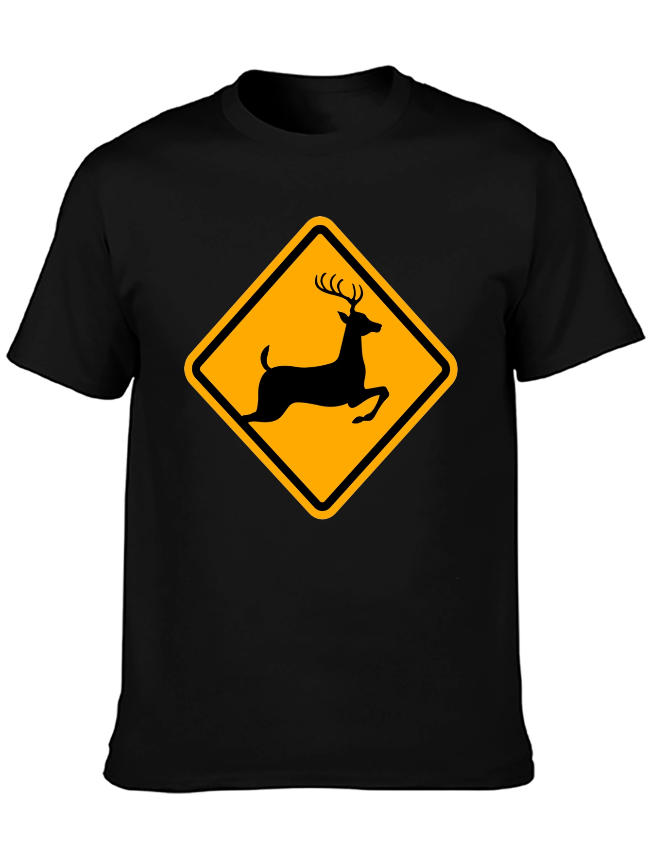 Deer Crossing Black T-Shirt - Wildlife Apparel