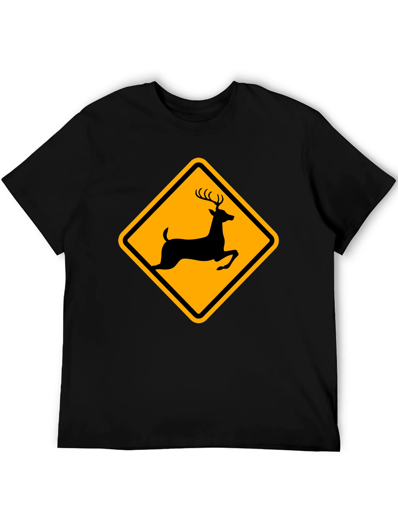 Deer Crossing Black T-Shirt - Wildlife Apparel