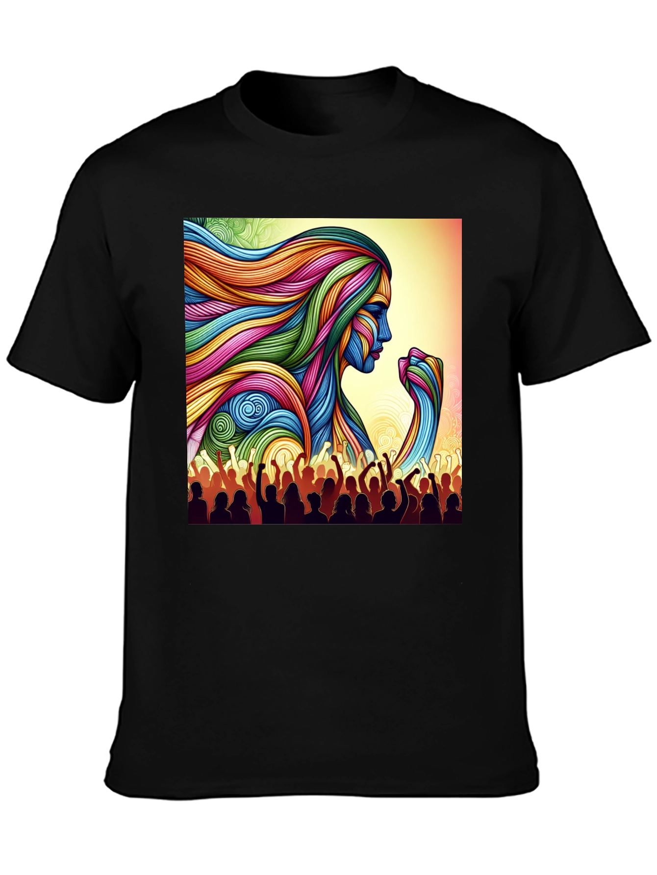 Empowered Woman Graphic Tee - Vibrant Art Design