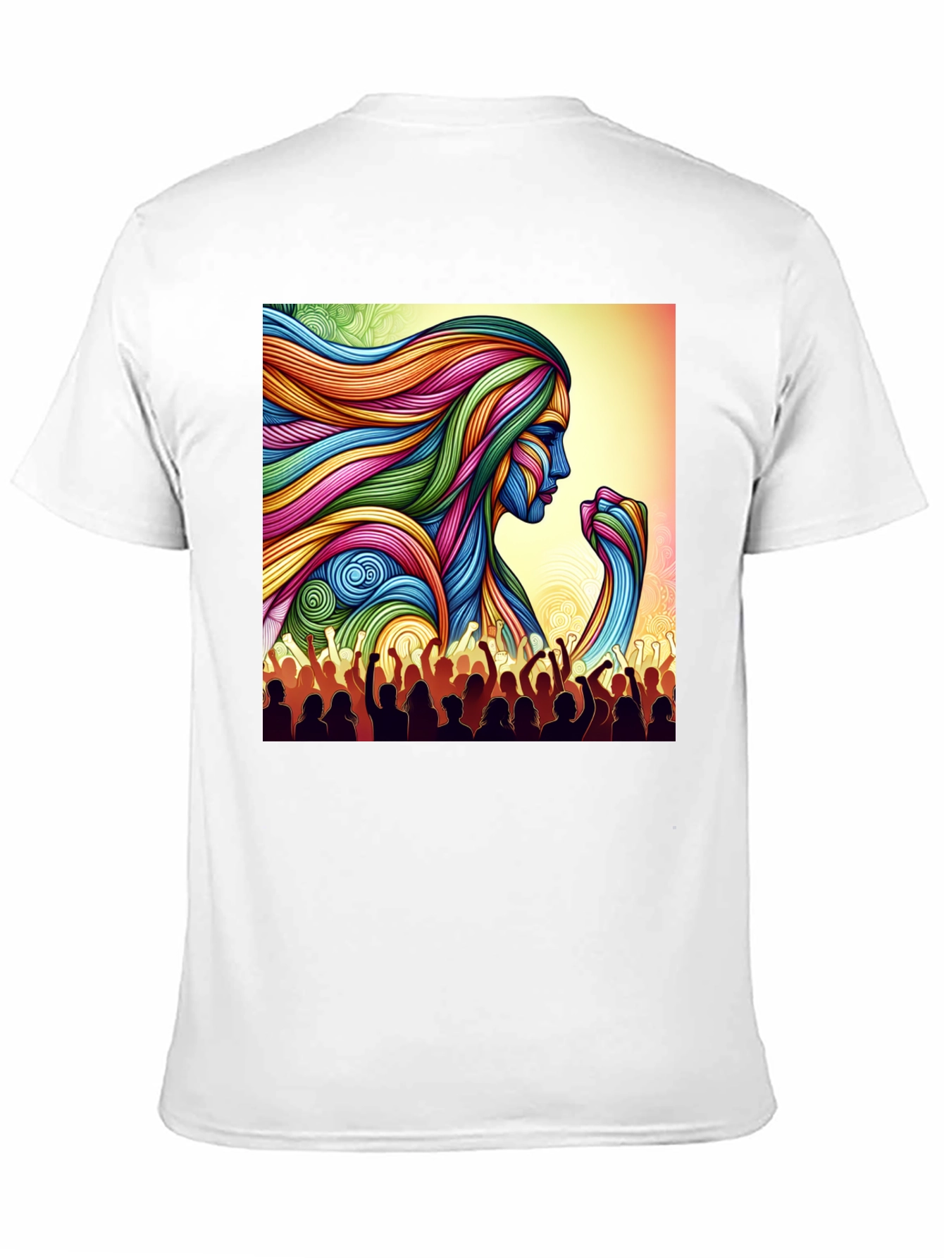 Empowered Woman Graphic Tee - Vibrant Art Design