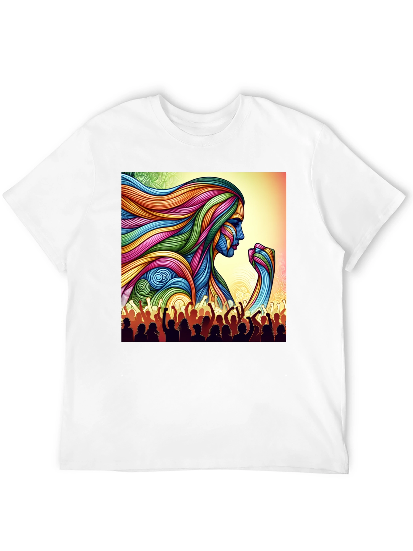 Empowered Woman Graphic Tee - Vibrant Art Design