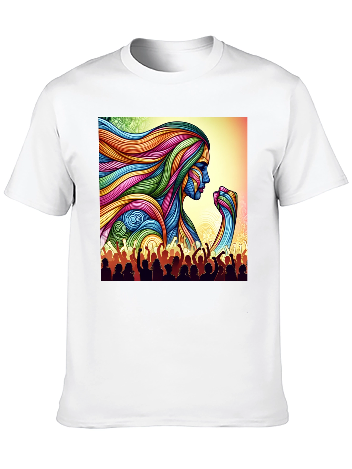 Empowered Woman Graphic Tee - Vibrant Art Design
