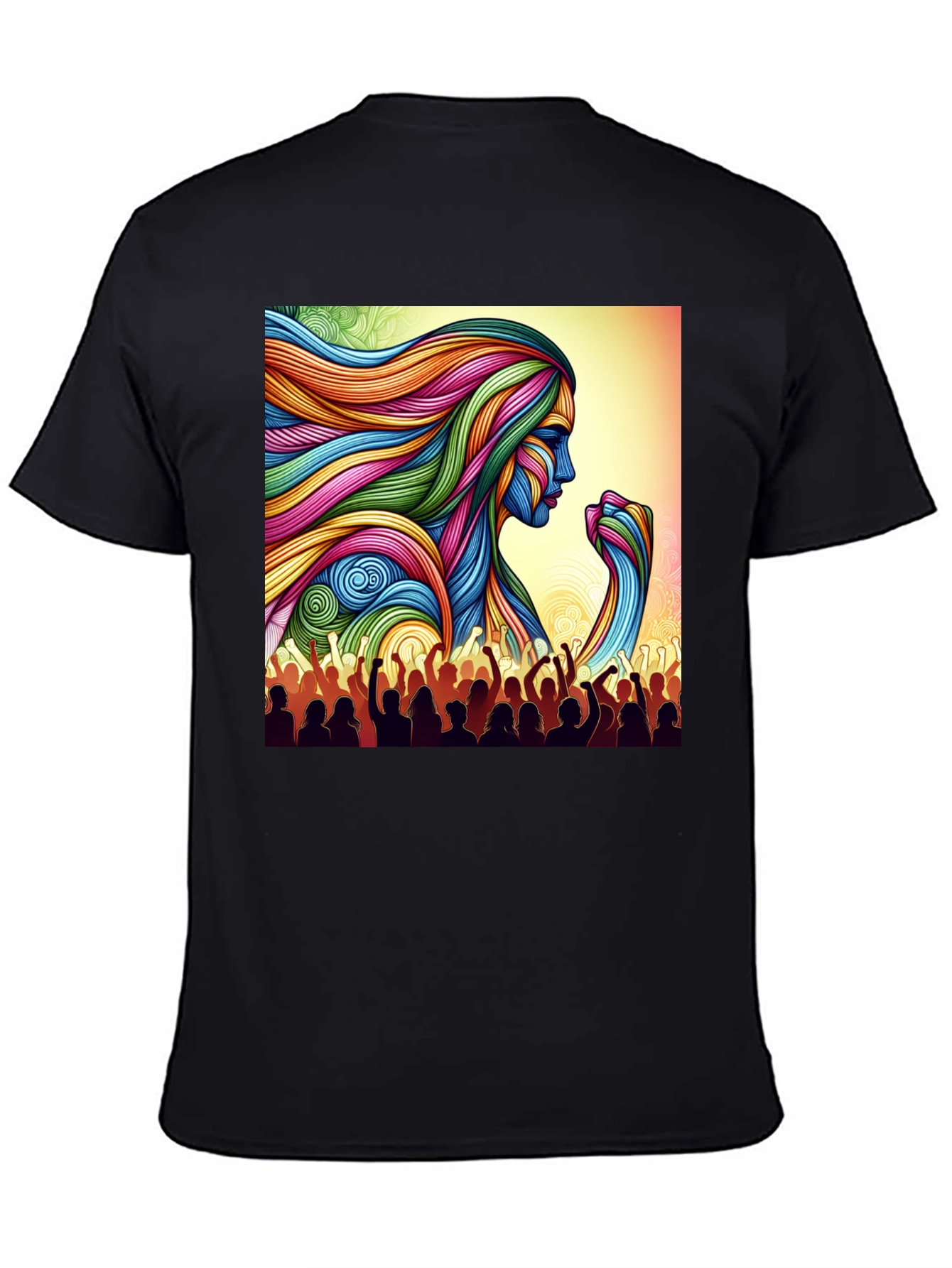 Empowered Woman Graphic Tee - Vibrant Art Design