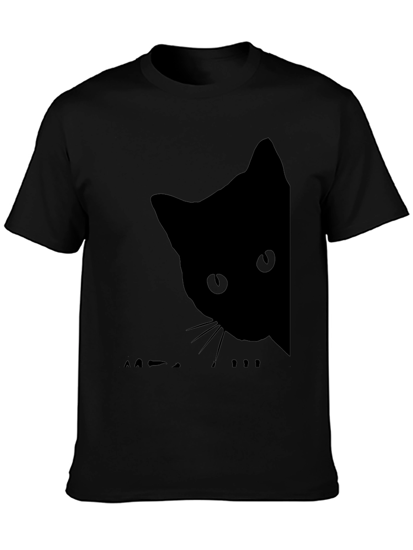 Black Cat Peek T-Shirt - Soft Cotton Blend