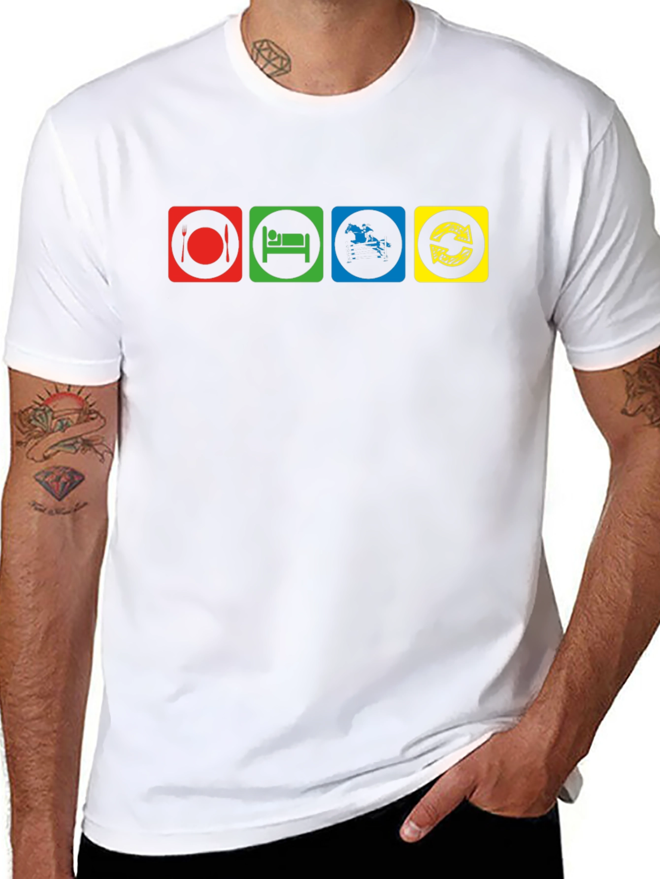 Eat Sleep Ride Repeat Mens T-Shirt