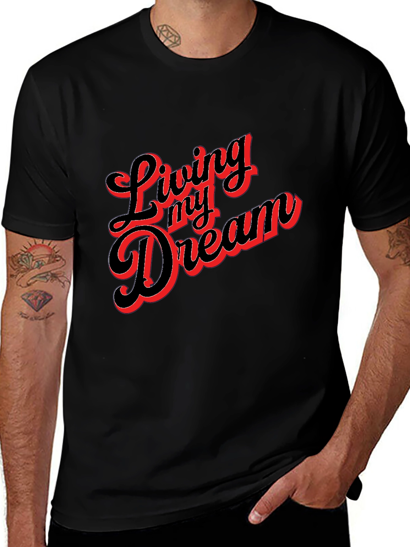 Living My Dream Graphic Tee - Black