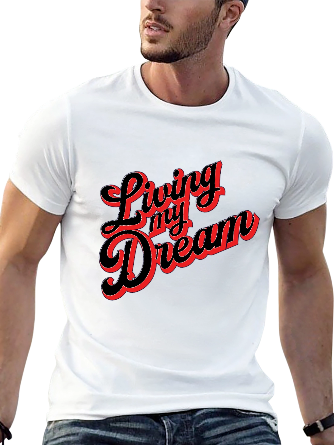 Living My Dream Graphic Tee - Black