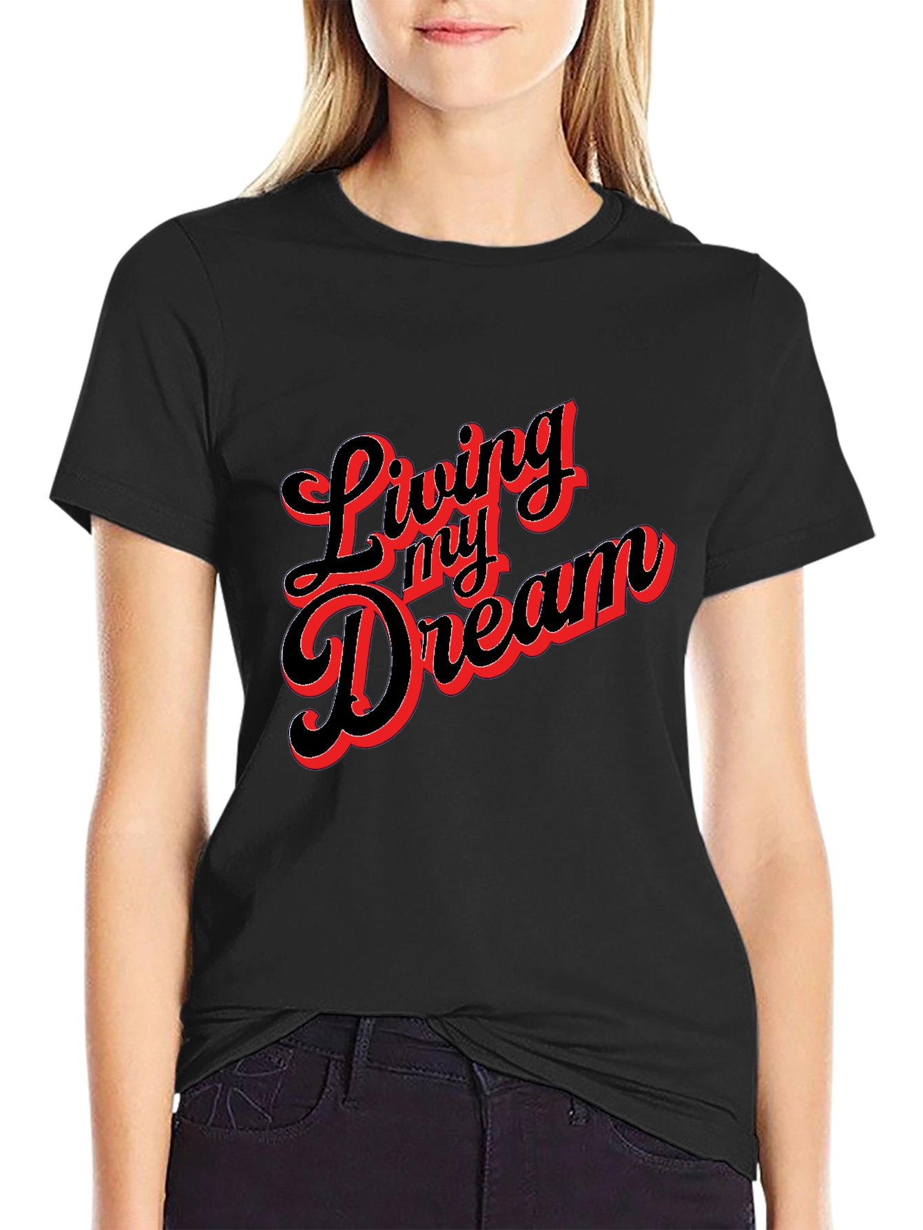 Living My Dream Graphic Tee - Black