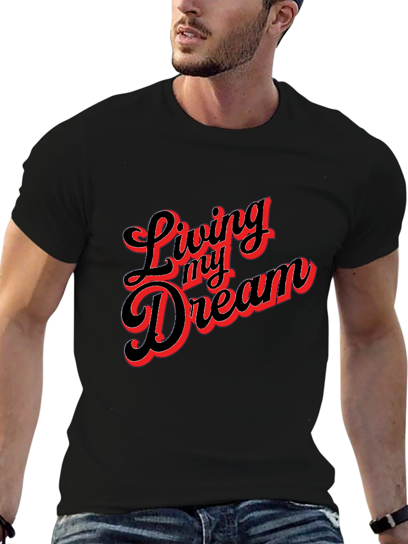 Living My Dream Graphic Tee - Black