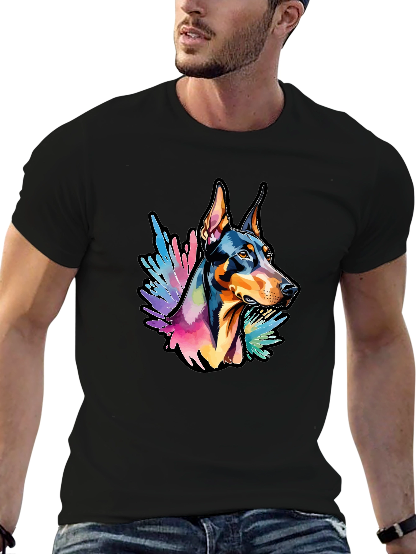 Doberman Dog Colorful T-Shirt