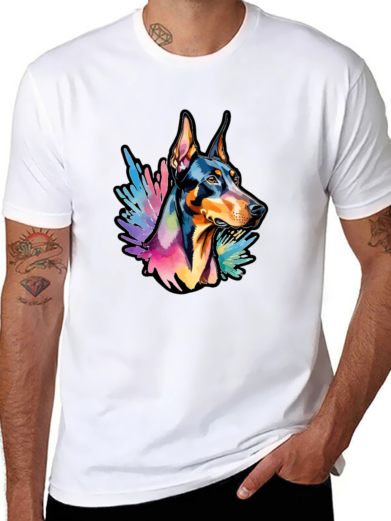 Doberman Dog Colorful T-Shirt