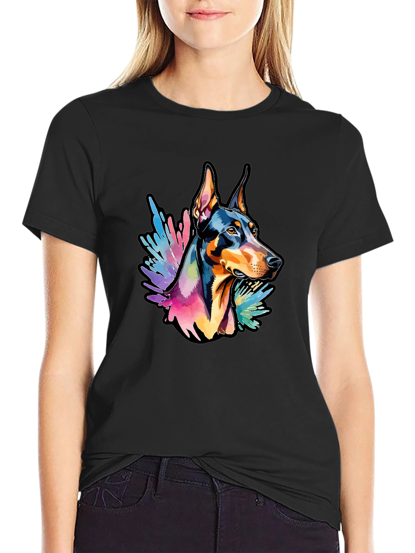 Doberman Dog Colorful T-Shirt