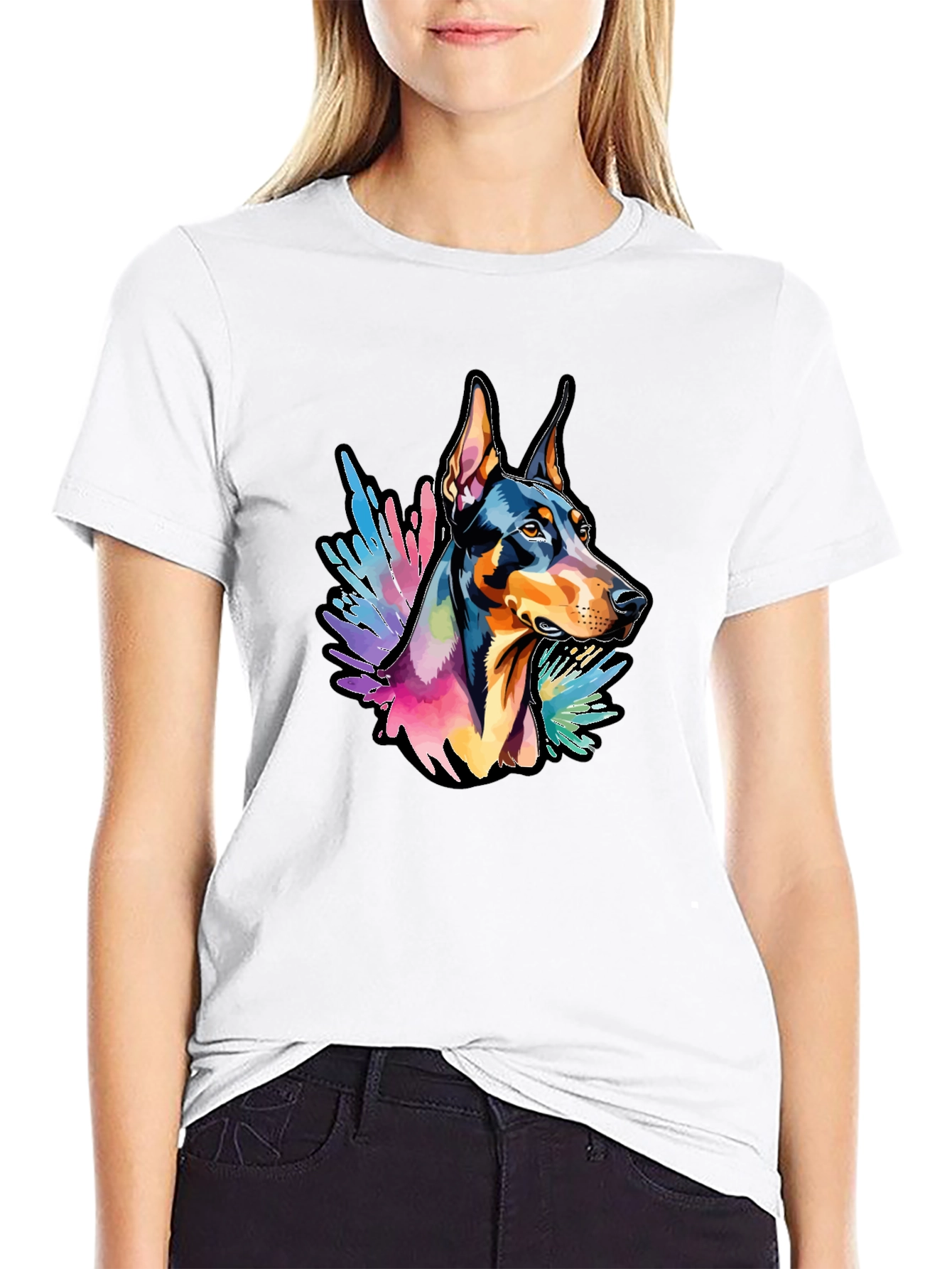 Doberman Dog Colorful T-Shirt