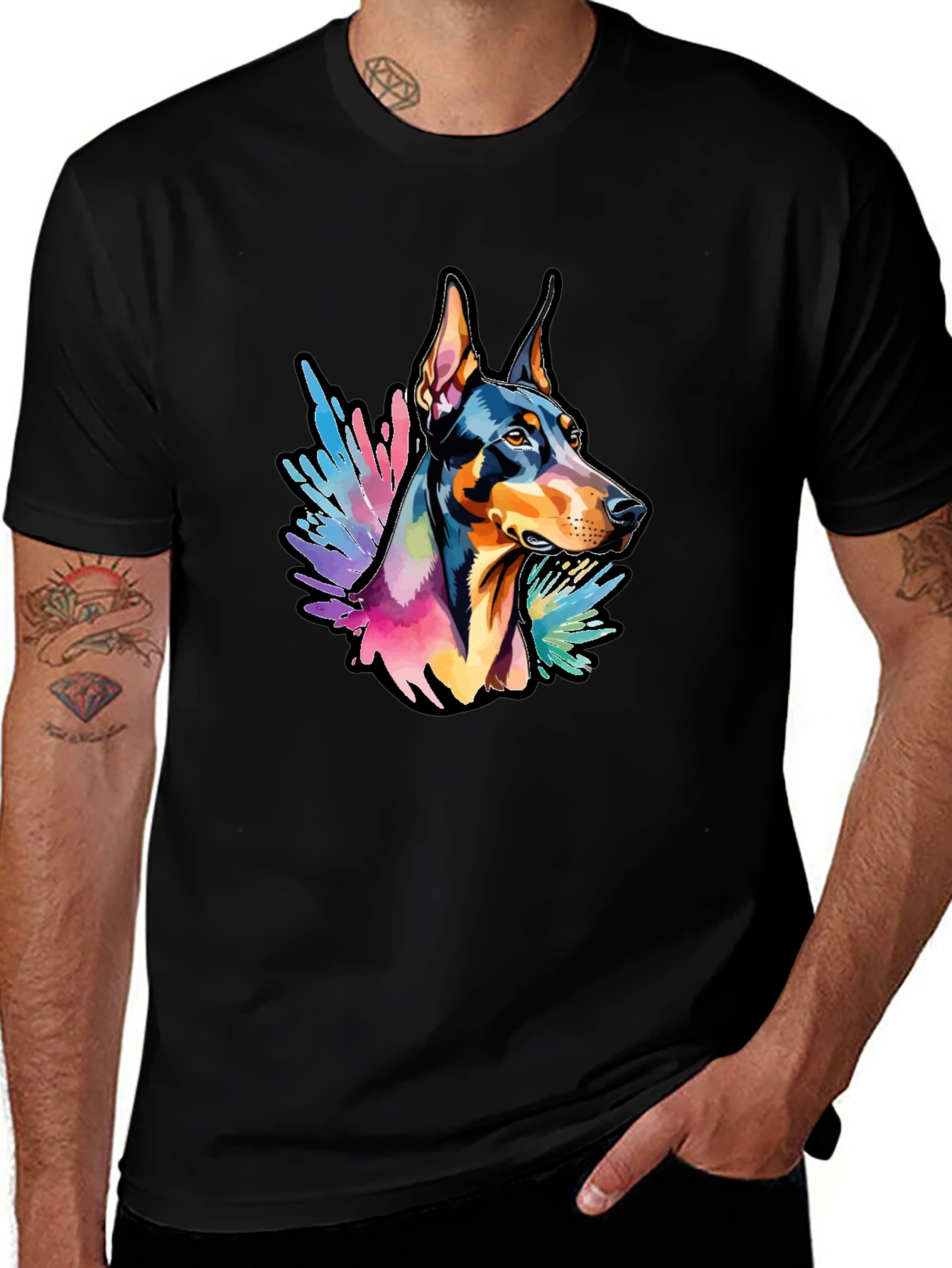 Doberman Dog Colorful T-Shirt