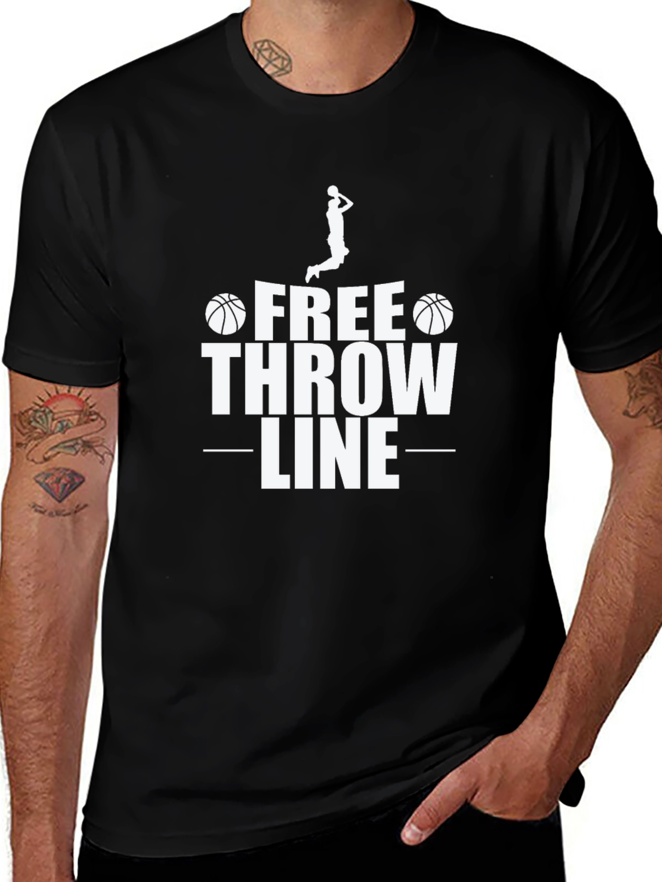 Free Throw Line Graphic Tee - Basketball Lovers T-Shirt