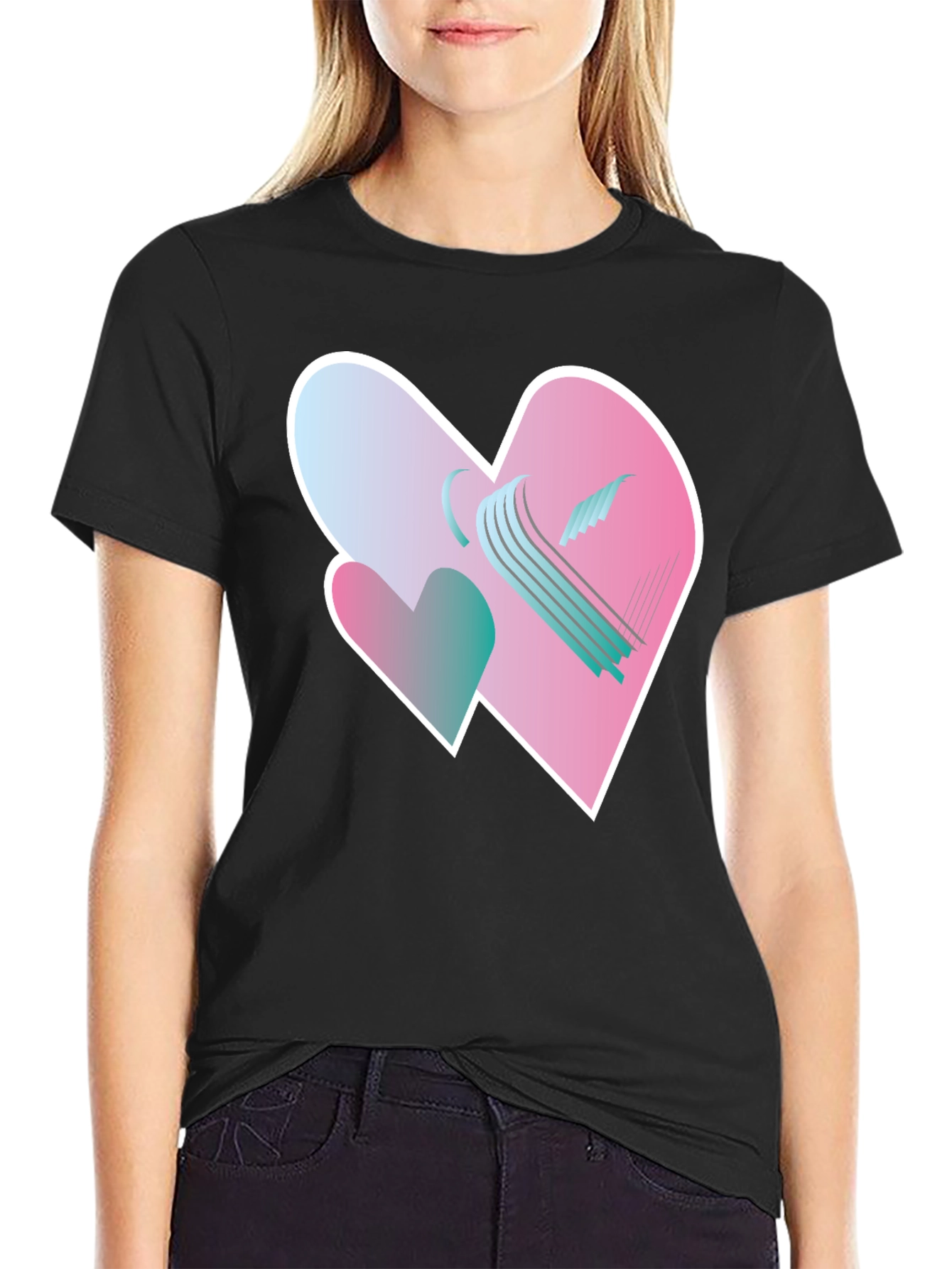 Heart Harp Graphic Tee - Modern Design