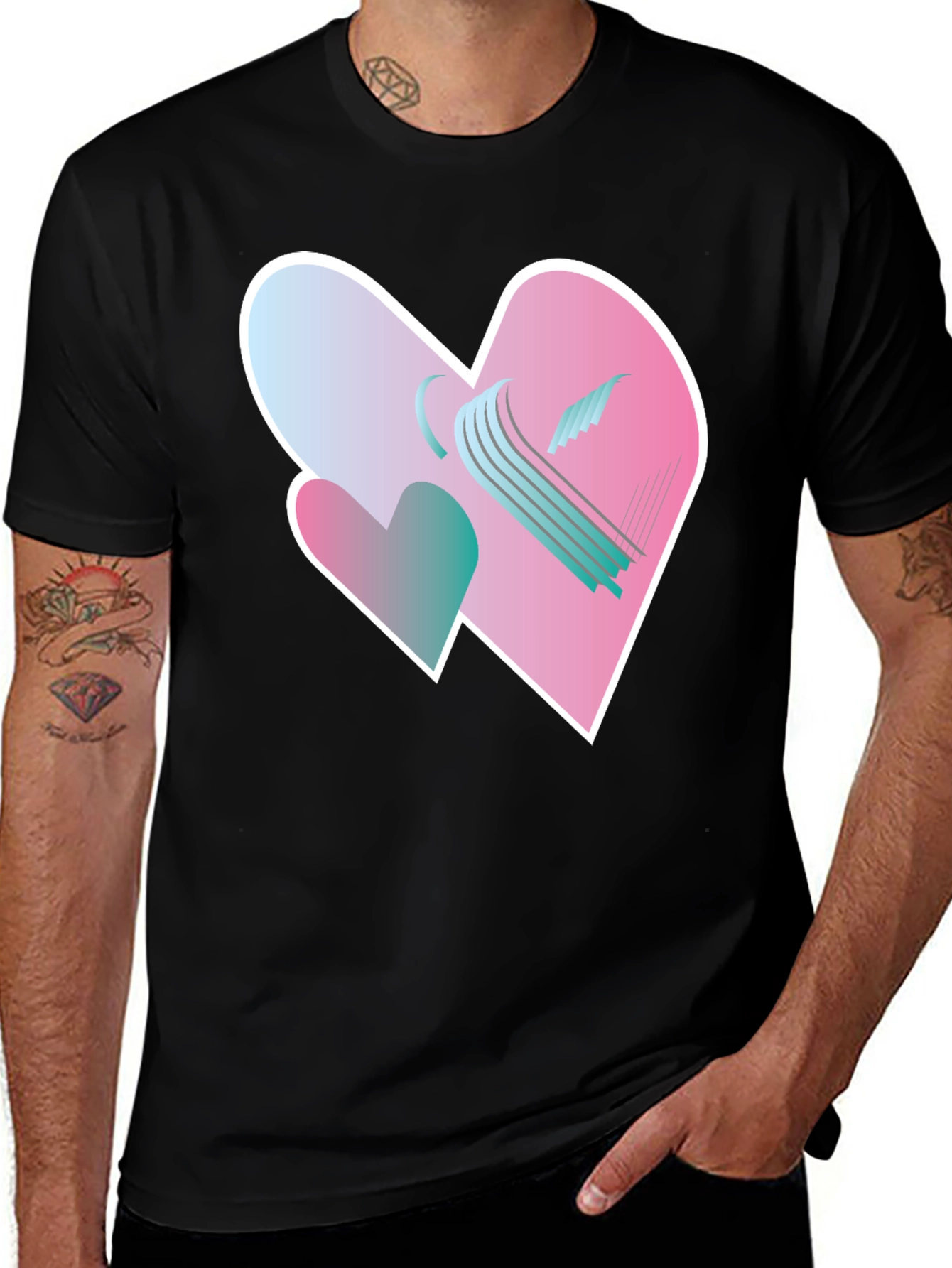 Heart Harp Graphic Tee - Modern Design