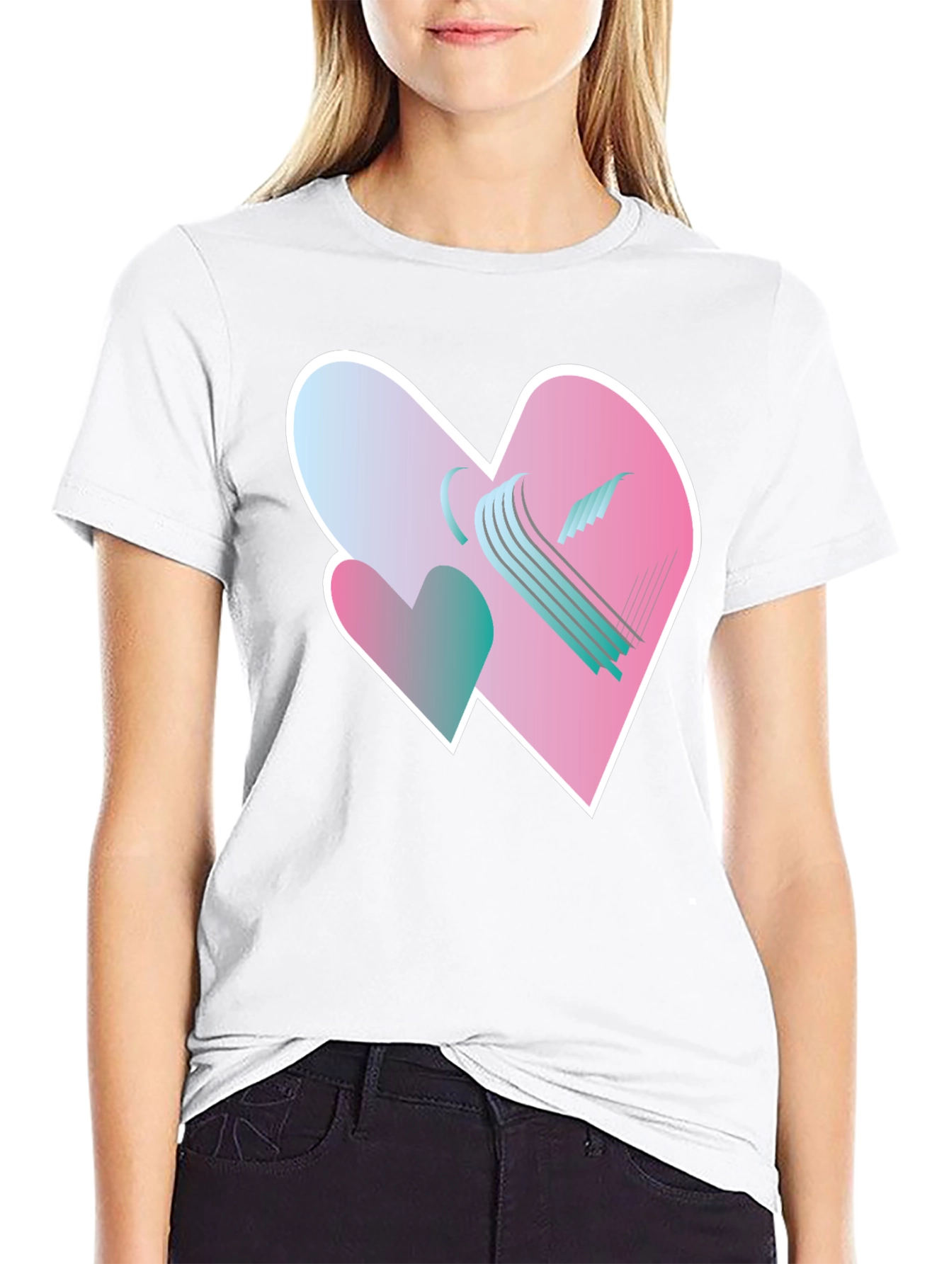 Heart Harp Graphic Tee - Modern Design