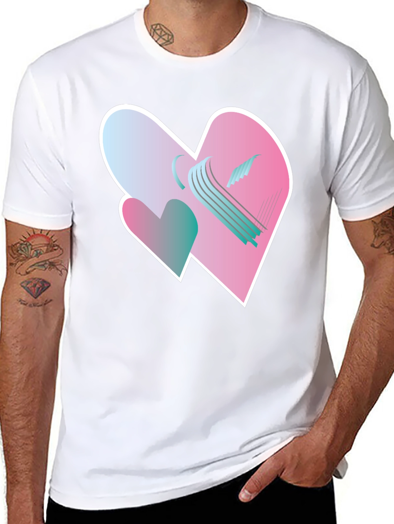 Heart Harp Graphic Tee - Modern Design