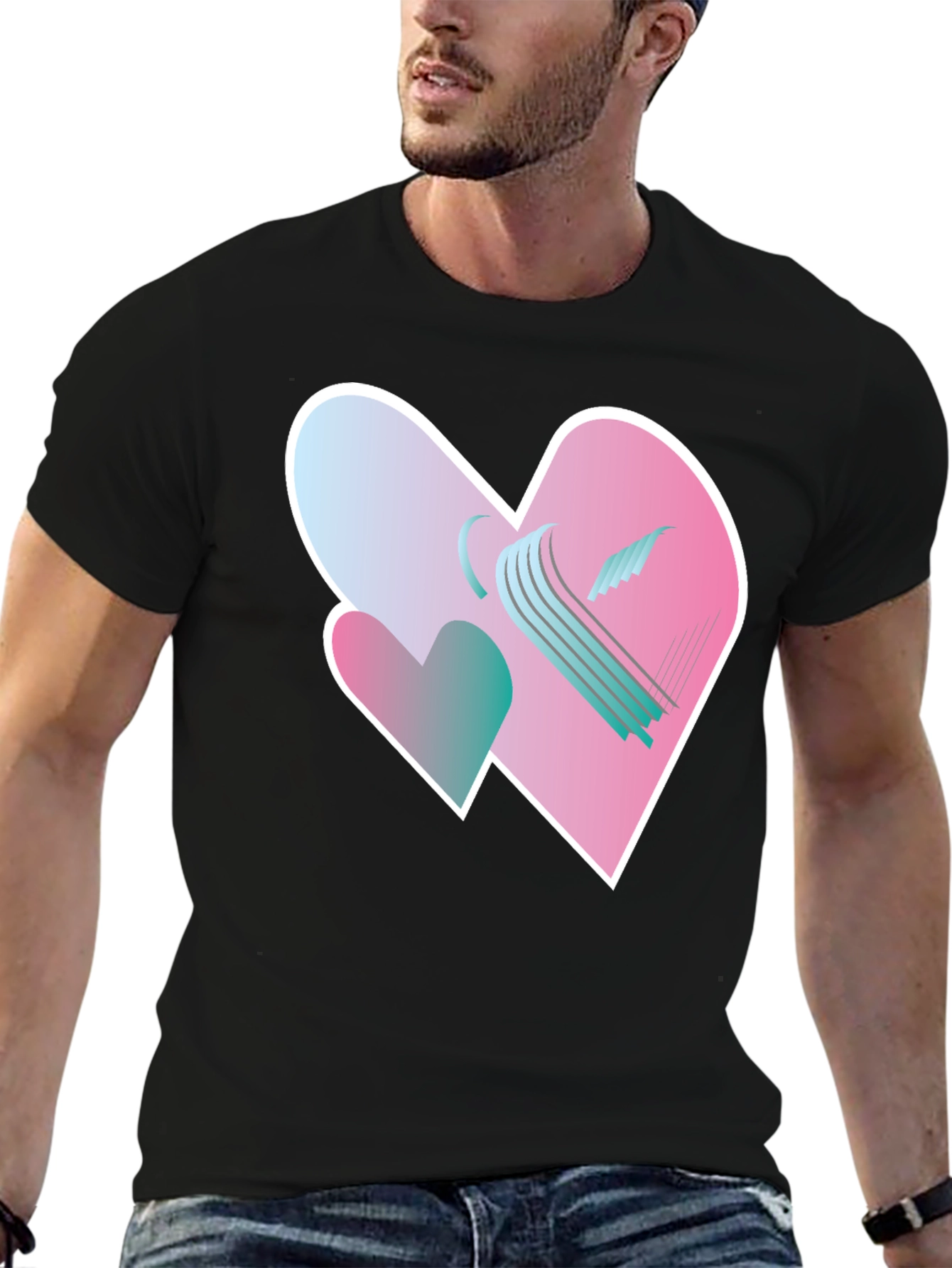 Heart Harp Graphic Tee - Modern Design