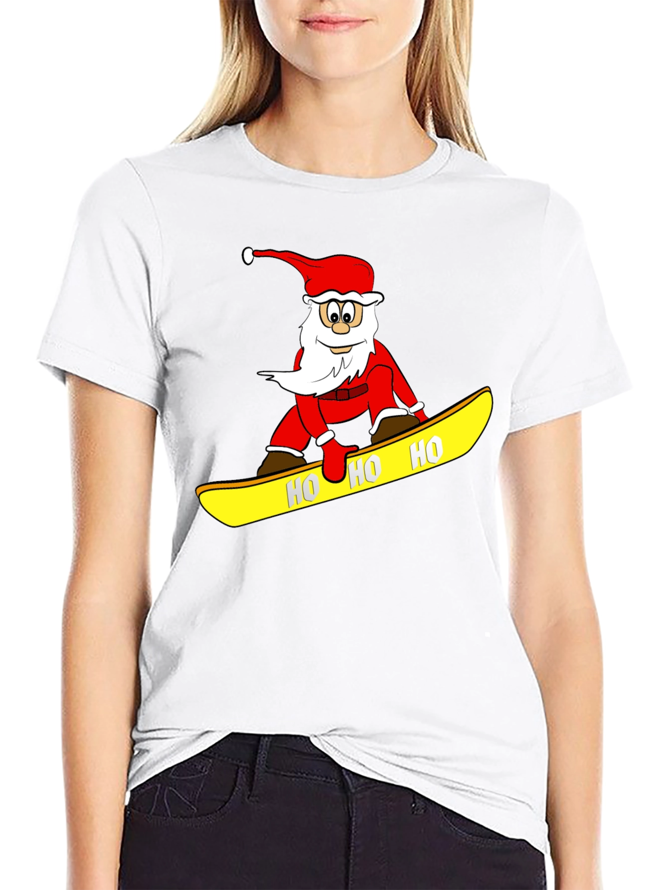 Santa Snowboarding T-Shirt - Holiday Fun!