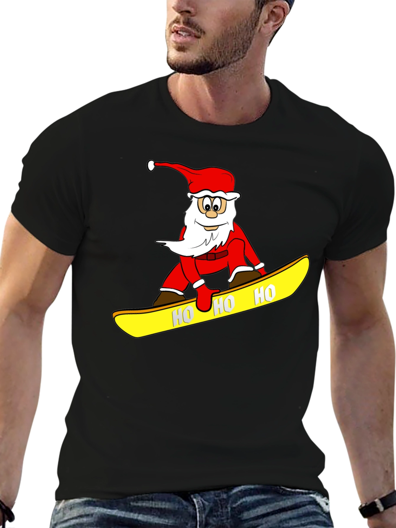Santa Snowboarding T-Shirt - Holiday Fun!