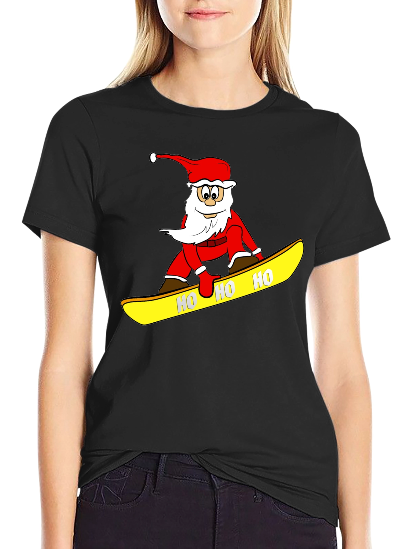 Santa Snowboarding T-Shirt - Holiday Fun!