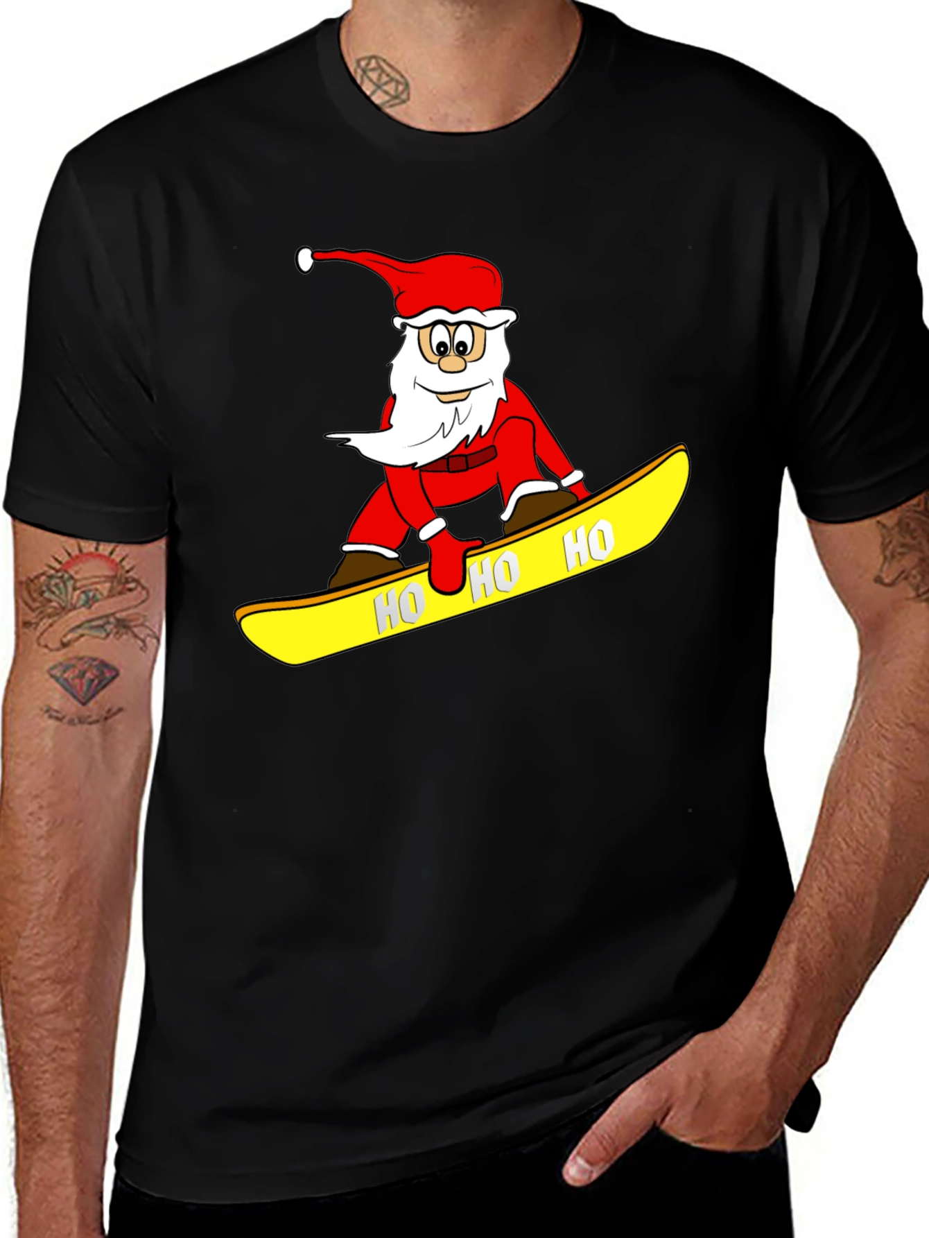Santa Snowboarding T-Shirt - Holiday Fun!