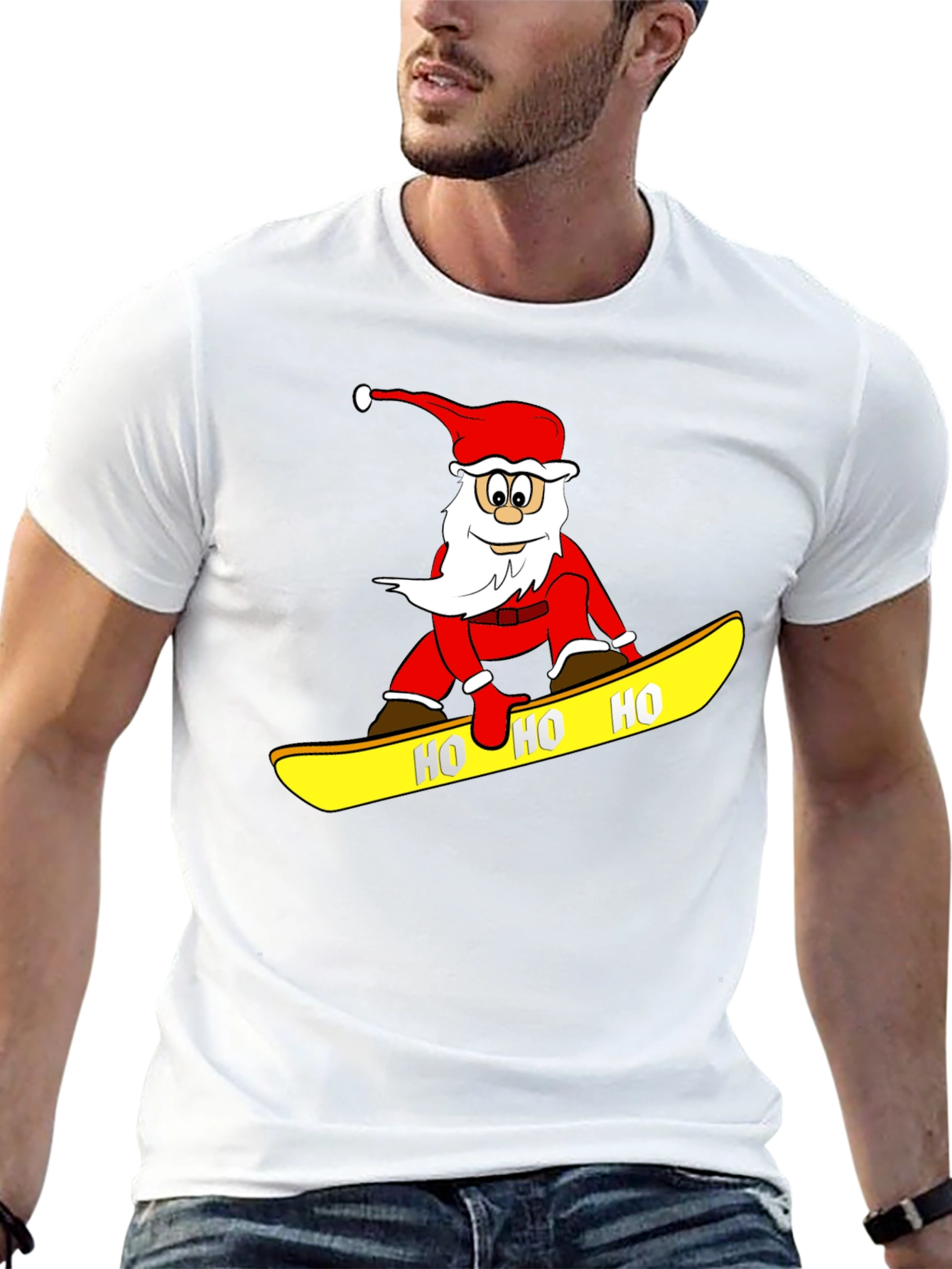 Santa Snowboarding T-Shirt - Holiday Fun!