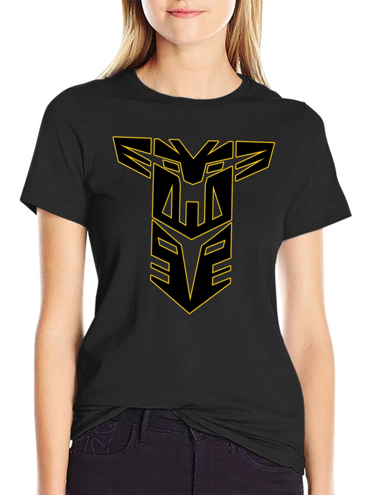 Black T-Shirt with Geometric Design