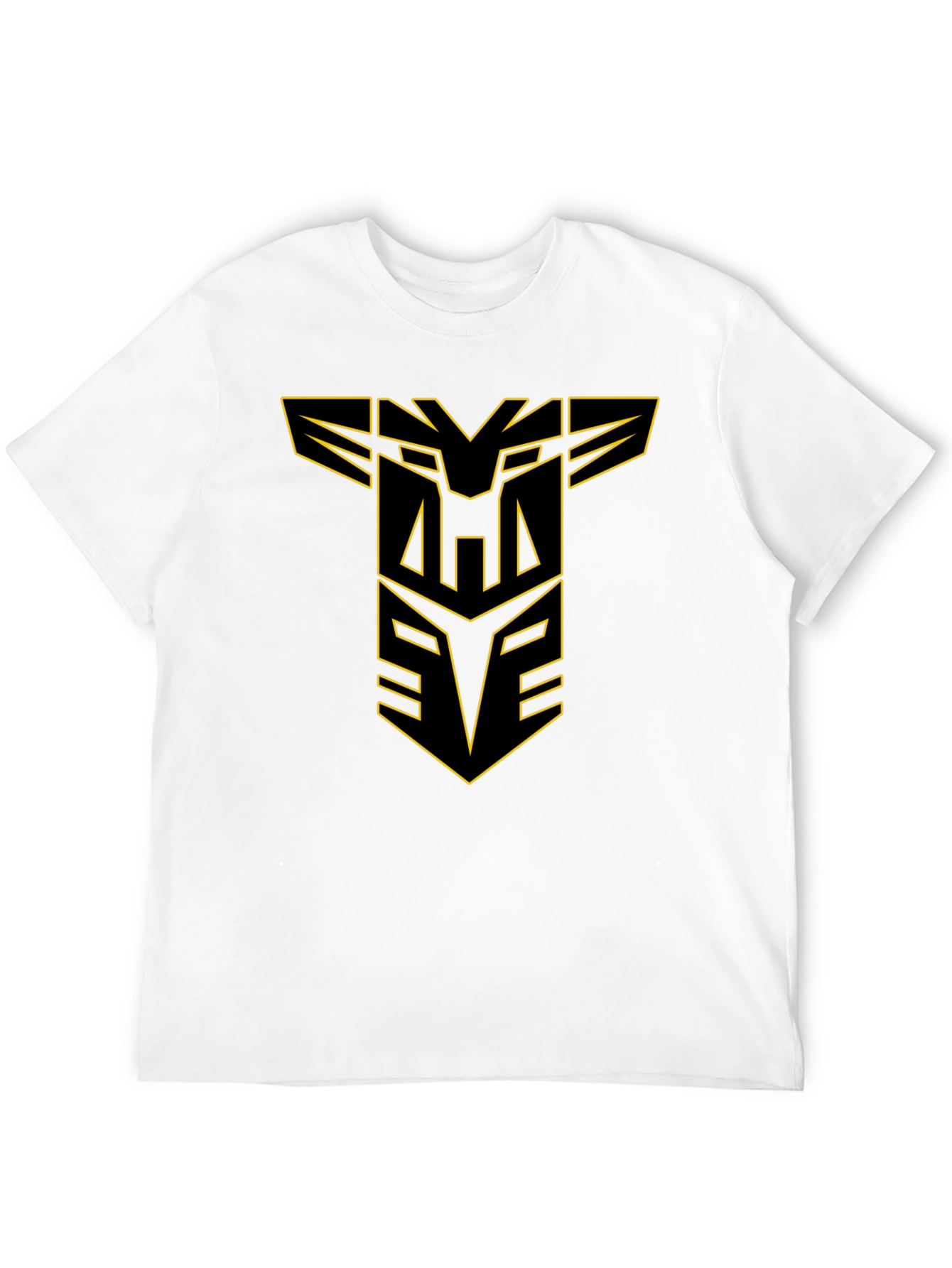 Black T-Shirt with Geometric Design