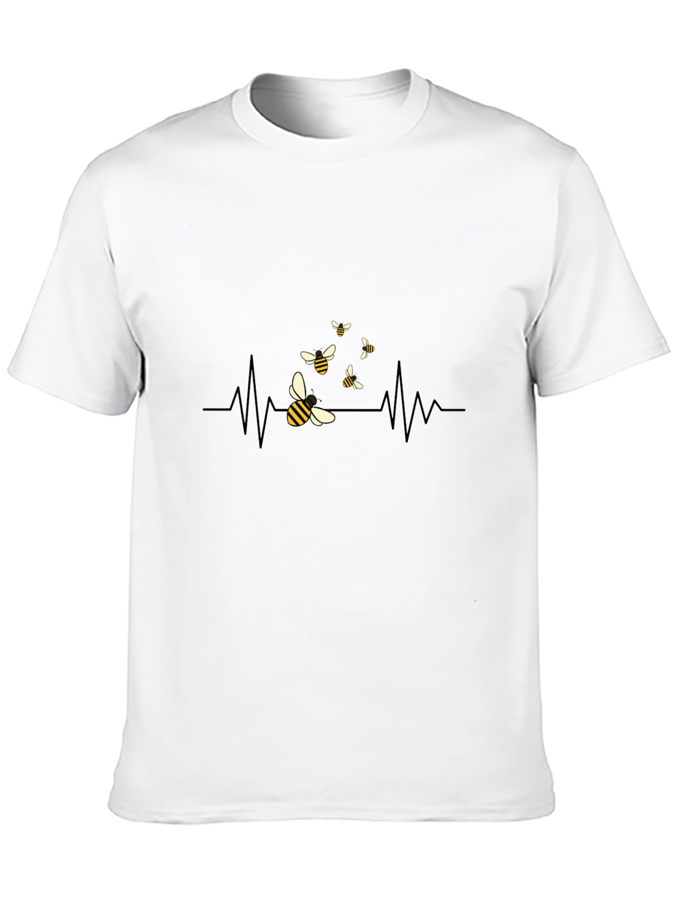 Bee Heartbeat T-Shirt - Black Graphic Tee