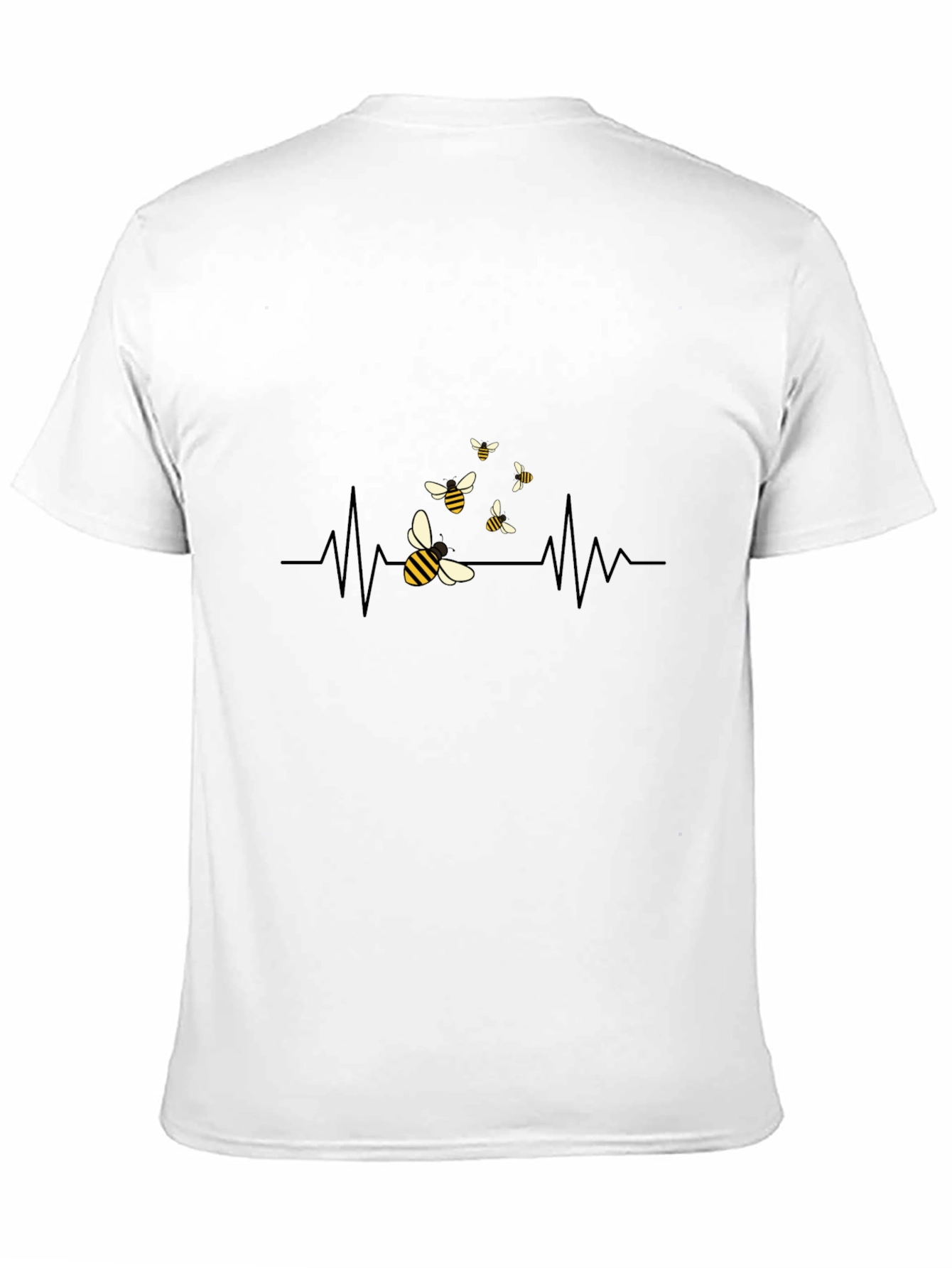 Bee Heartbeat T-Shirt - Black Graphic Tee