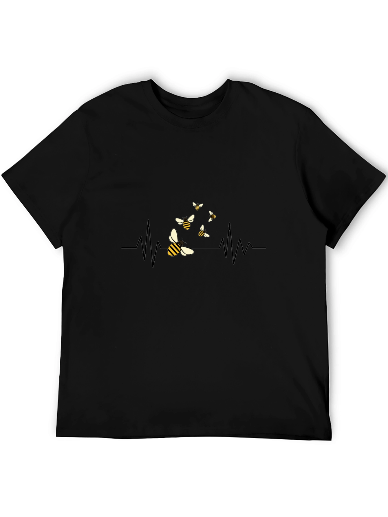 Bee Heartbeat T-Shirt - Black Graphic Tee