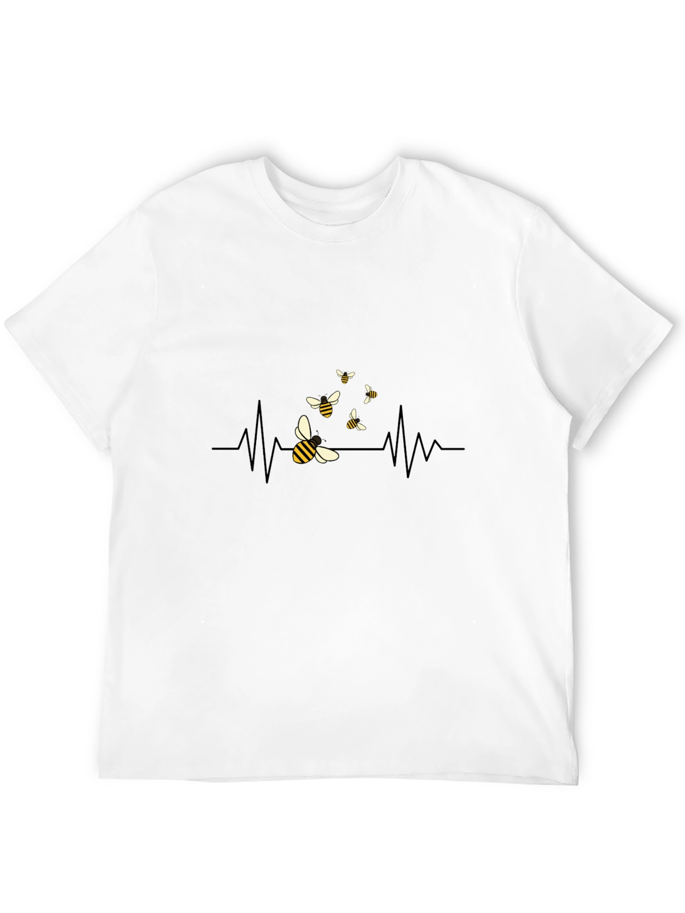 Bee Heartbeat T-Shirt - Black Graphic Tee