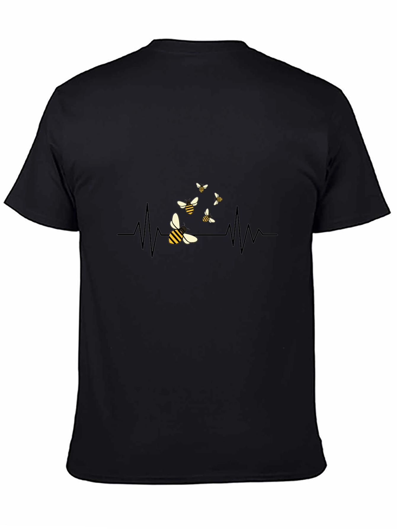Bee Heartbeat T-Shirt - Black Graphic Tee