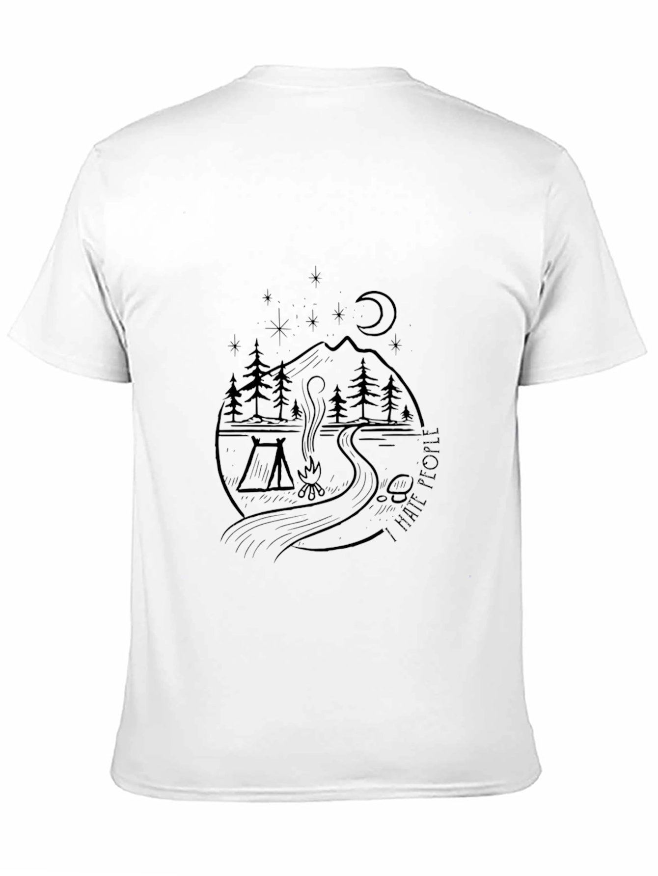 Nature Graphic Black Tee - Camping Adventure Shirt