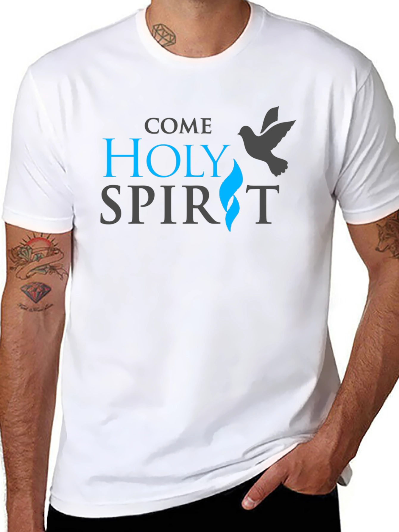 Come Holy Spirit Graphic Tee - Religious Christian T-Shirt