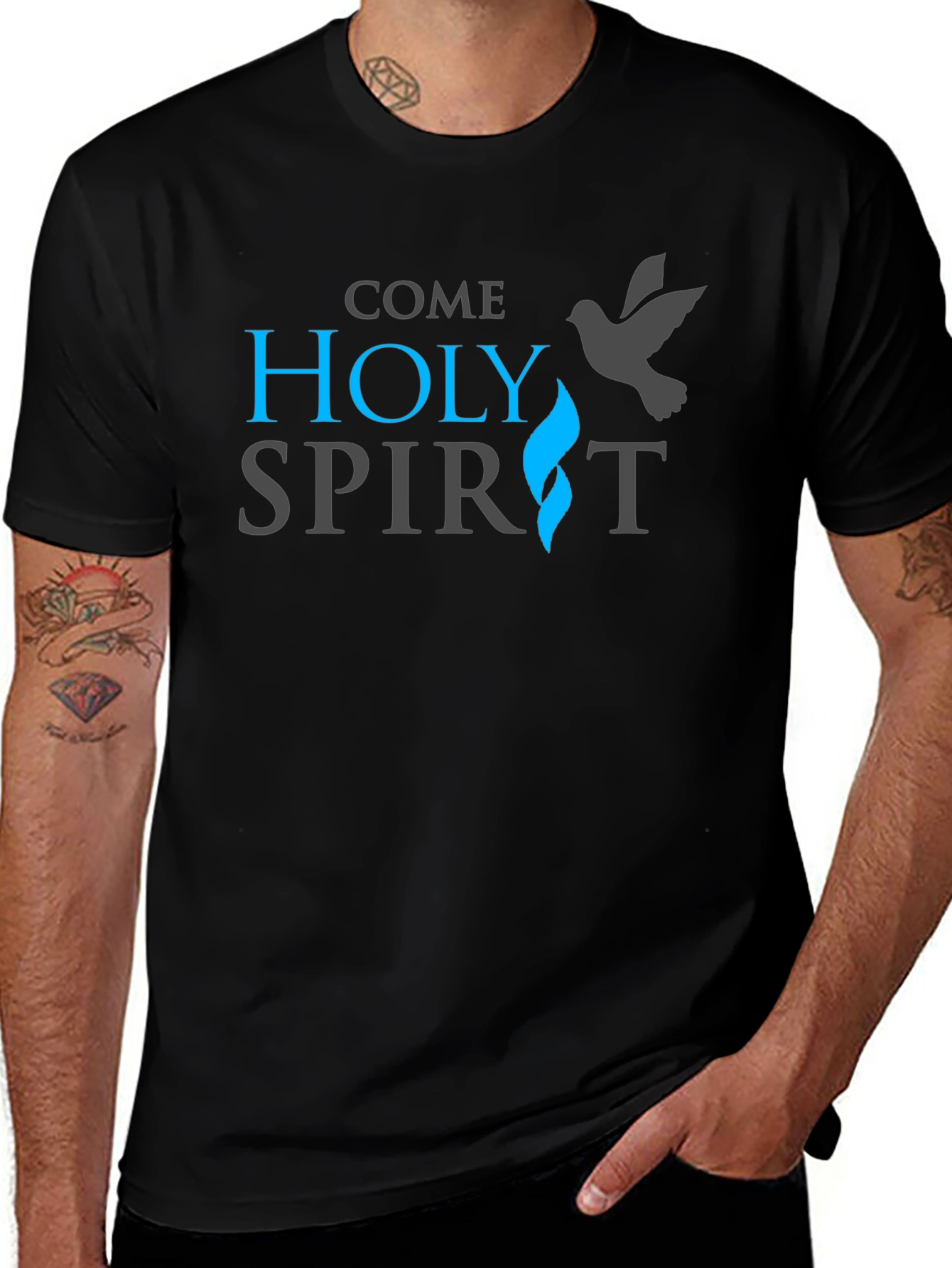 Come Holy Spirit Graphic Tee - Religious Christian T-Shirt