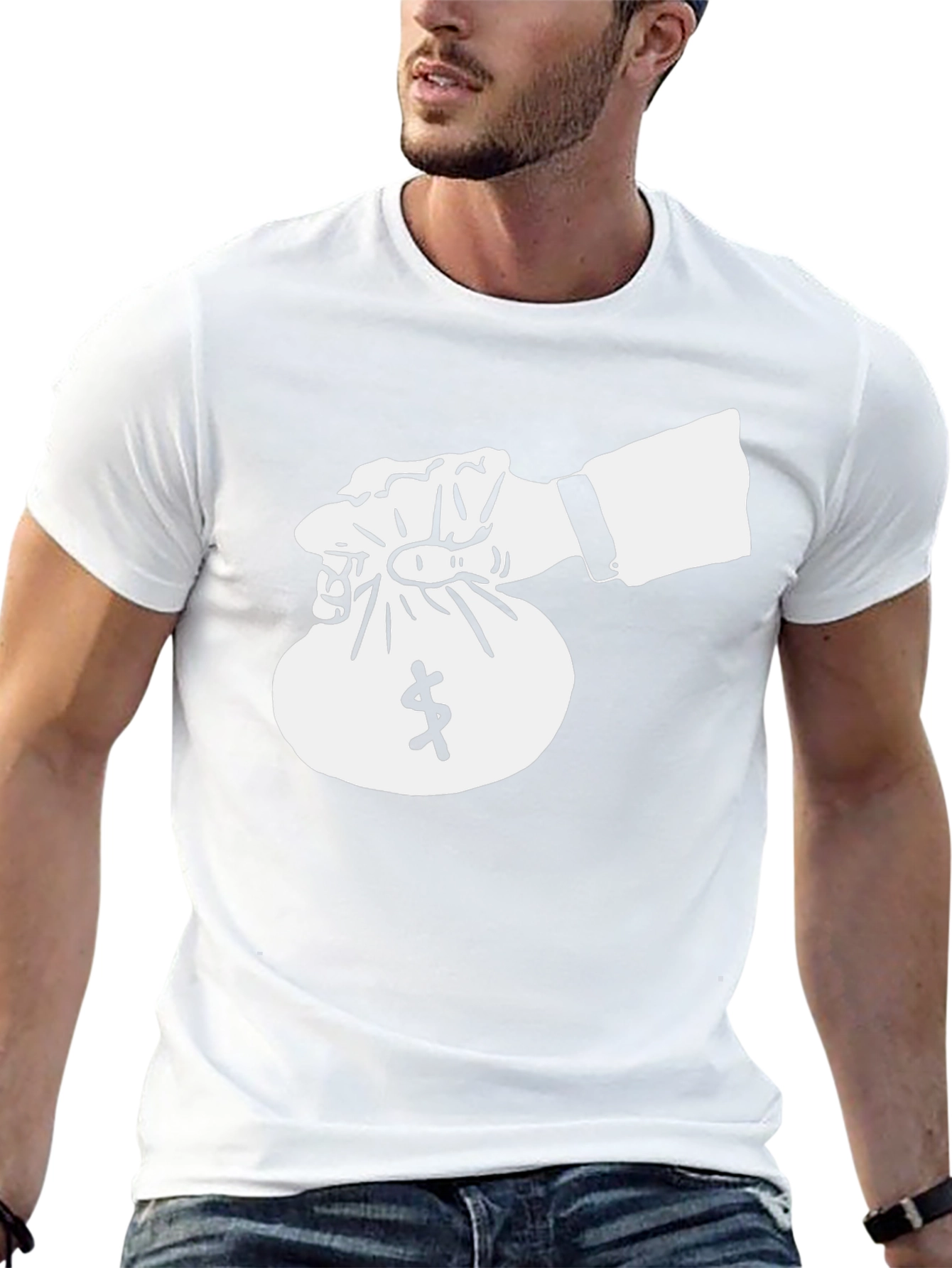 Money Bag Graphic Tee - Stylish Black T-Shirt
