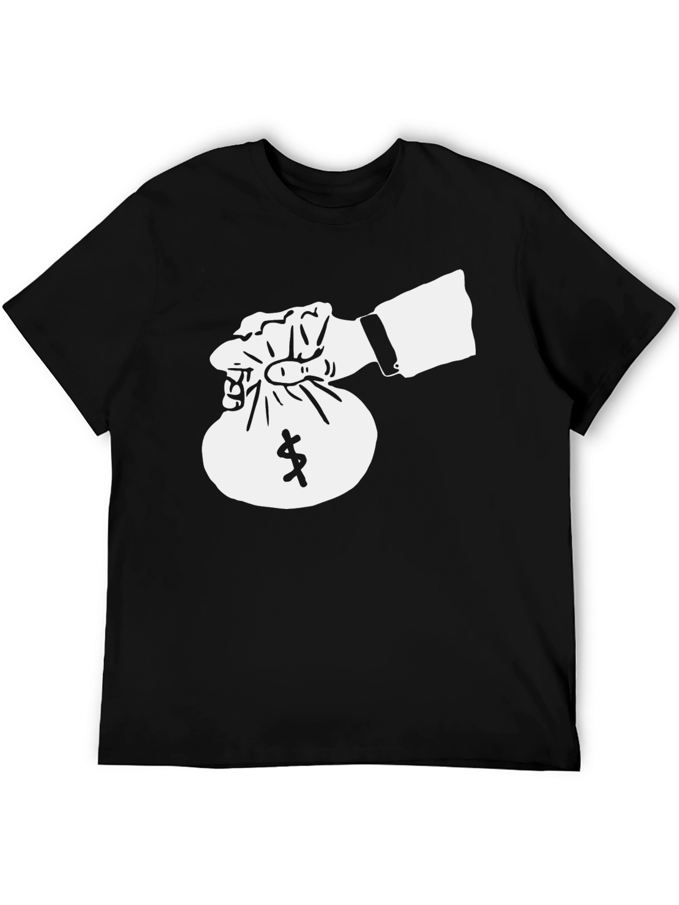 Money Bag Graphic Tee - Stylish Black T-Shirt