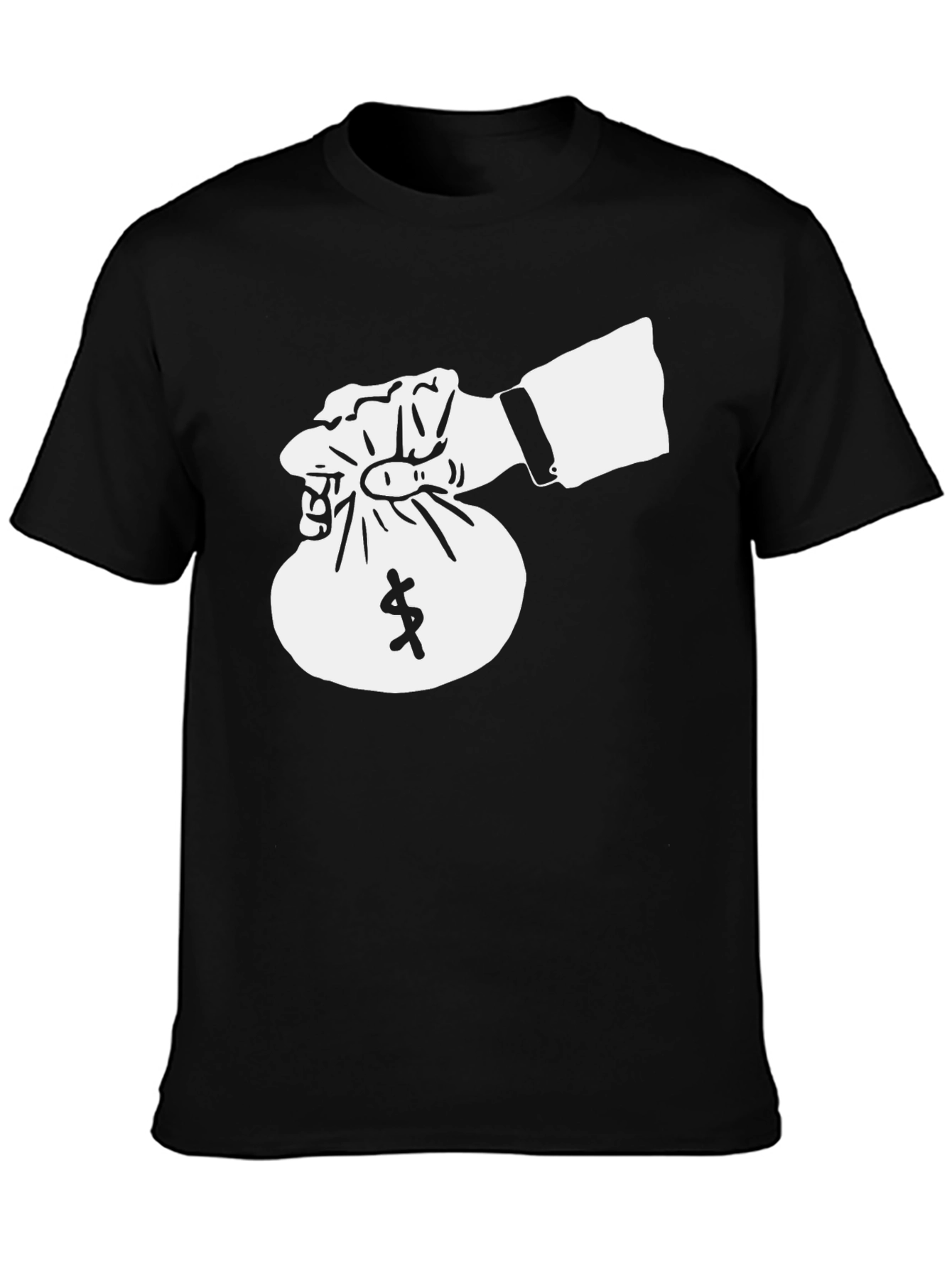 Money Bag Graphic Tee - Stylish Black T-Shirt