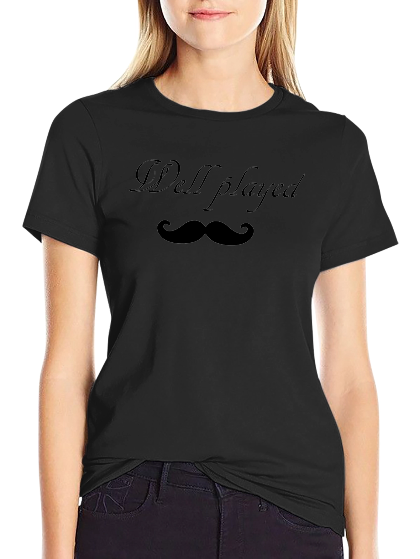 Well Played Mustache Graphic Tee - Black