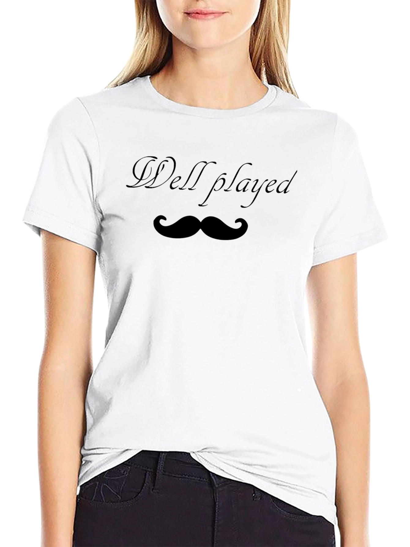 Well Played Mustache Graphic Tee - Black