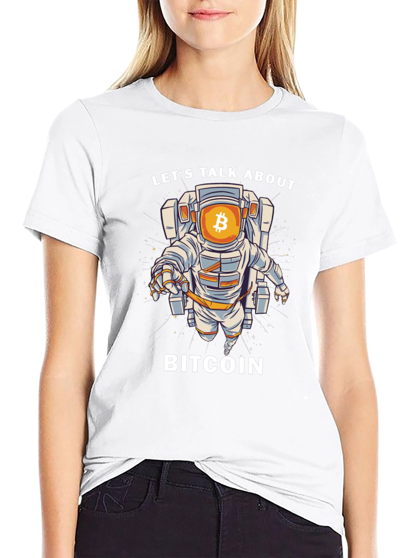 Bitcoin Astronaut Graphic T-Shirt - Crypto Space Tee